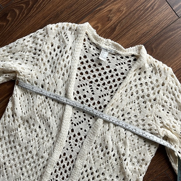 (NWOT) Forever 21 Long Knit Cardigan/Coverup - White/Cream - Picture 7 of 9